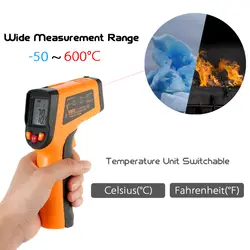 Meterk 12:1 цифровой инфракрасный термометр ЖК-дисплей Температура датчик практические пирометр + Подсветка-50-600 градусов по Цельсию