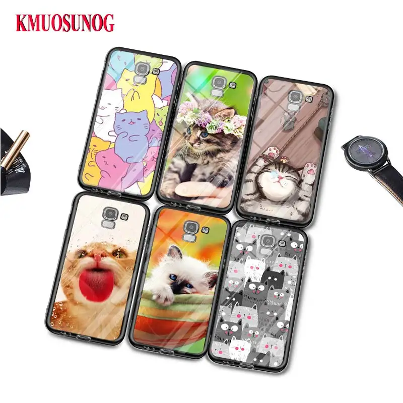 

Black Silicone Case Sleeping Cat Fashion for Samsung Galaxy j8 j7 j6 j5 j4 j3 Plus Prime 2018 2017 2016 Phone Bag Cover