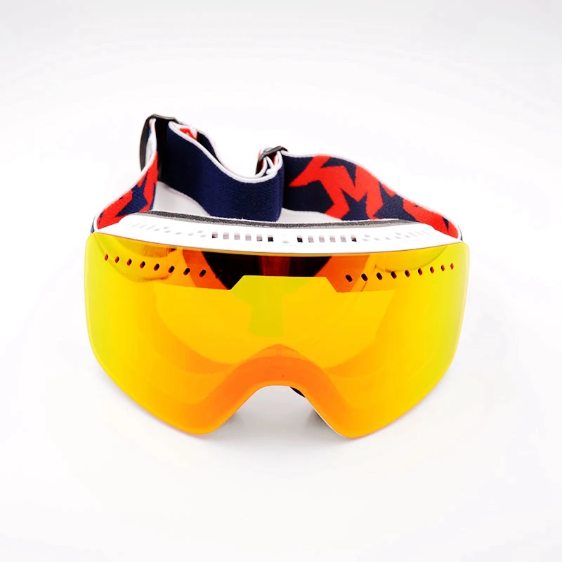 Anti fog Ski Goggles White Frame UV Lens Ski Glasses Double Layers