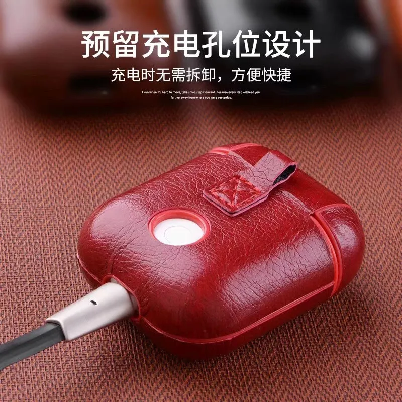 Чехол из искусственной кожи для Apple Airpods, ударопрочный чехол для Apple, гарнитура для Airpods, ультра тонкий защитный чехол