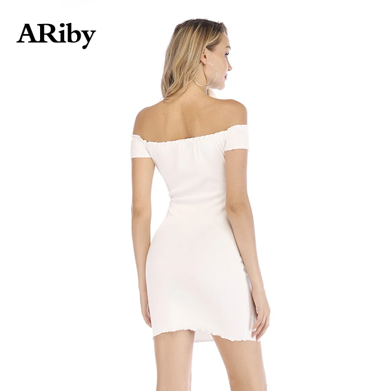 Women Dress Party Bodycon Sexy Dress 2019 Summer Lady Fashion Sexy Backless Sheath Solid Off The Shoulder Slash Neck Mini Dress Women Dress Party Bodycon Sexy Dress 2019 Summer Lady Fashion Sexy Backless Sheath Solid Off The Shoulder Slash Neck Mini Dress