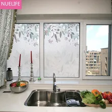 60x100 см цвет сливы лист узор Электростатическая матовая стеклянная пленка непрозрачная ванная комната гостиная спальня оконная стеклянная пленка