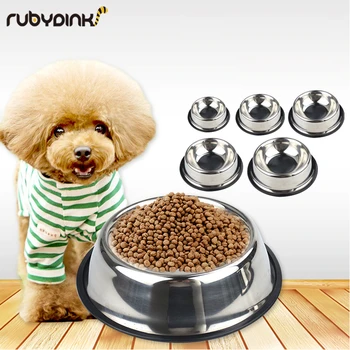 

New Dog Cat Bowls Stainless Steel Travel Footprint Feeding Feeder Water Bowl For Pet Dog Cats Puppy Outdoor Food Dish 6 Sizes