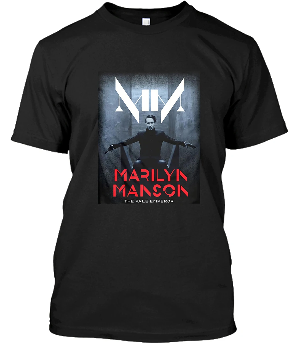 

Customised T Shirtscrew Neck Men Marilyn Manson The Pale Emperor Mens Black Cotton T-Shirt Tee New Broadcloth T Shirt YHPLFUXX
