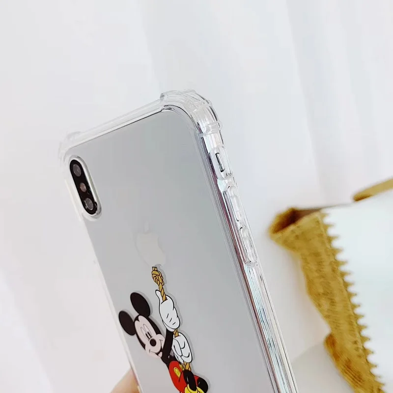 Роскошный противоударный прозрачный мягкий чехол из ТПУ с Микки для iphone XS MAX 6 6 S 7 8 Plus, чехол для iphone X XR