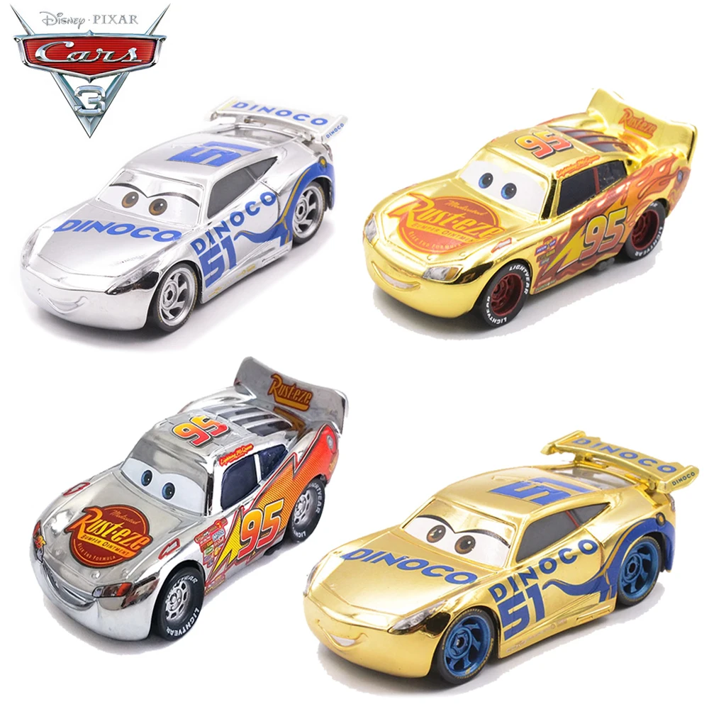 1:55 Disney Pixar Cars 3 золотые серебристые Lightning McQueen Curz литой автомобиль игрушка черный