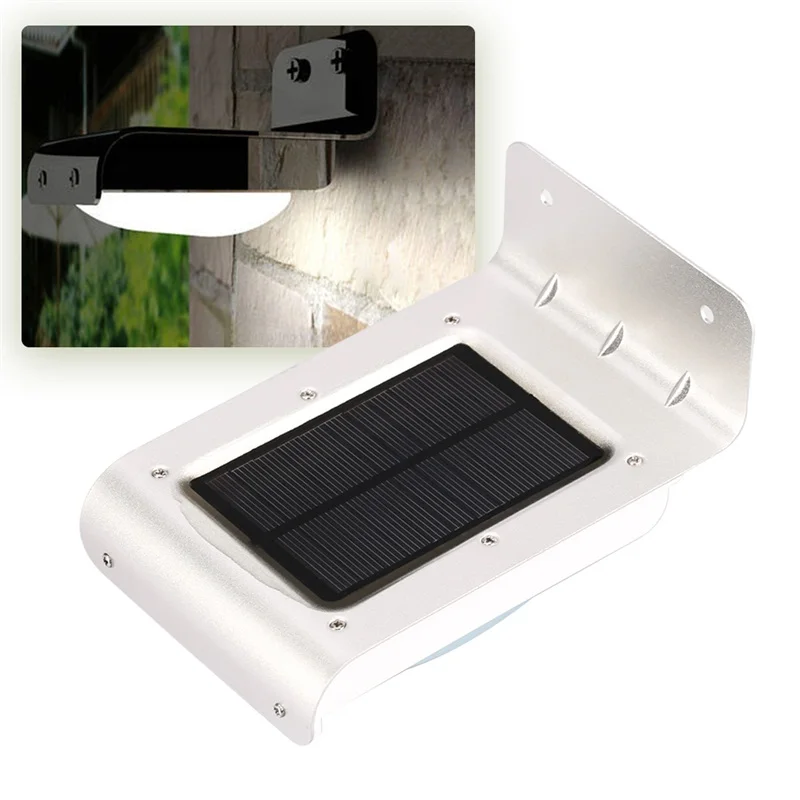 16 LED Solar Energy Saving Wall Lamp Outdoor Light Panel Powered Motion Sensor Led Lamp Solar Security Lights for Outdoor 159g