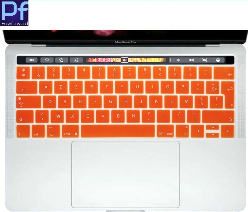 Силиконовая клавиатура AZERTY для MacBook New Pro 13 A1706 и 15 A1707 2017 с сенсорной панелью|keyboard