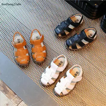 

2018 New Summer Fashion Children Shoes PU Leather boys Soft Sandals Single toddler boy Shoes Casual Comfortable beach sandals