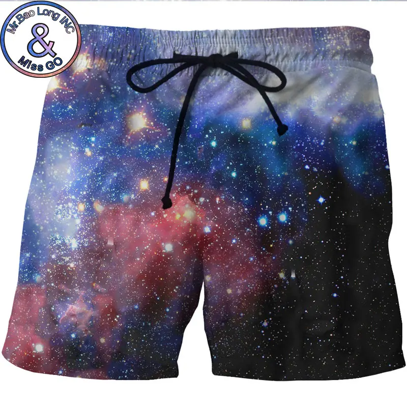 Мужские шорты с принтом «космическая Галактика» летние новые 3D быстросохнущие пляжные шорты мужские пляжные шорты в стиле хип-хоп Короткие мужские шорты