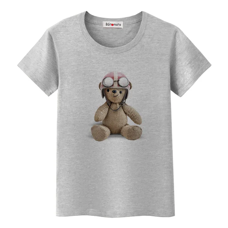 BGtomato Teddy футболка с медведем Прекрасная 3D футболка Женская harajuku футболка женская забавная camiseta mujer Teddy bear Футболка женская - Цвет: 4