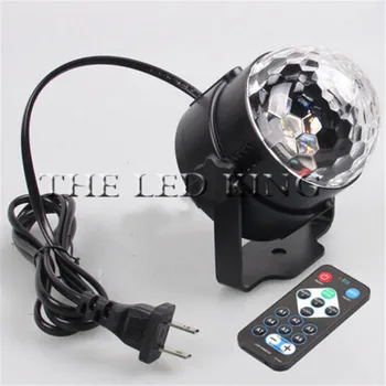 

Mini RGB 3W Crystal Magic Ball Led Stage Lamp DJ KTV Disco Laser Light Party Lights Sound IR Remote Control Christmas Projector