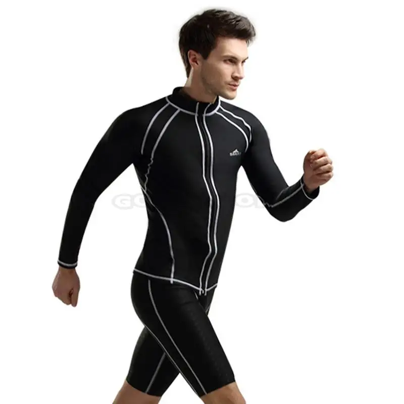 SBART мужской костюм для плавания серфинга дайвинга UPF50 + Rashguard с длинным рукавом