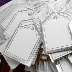 De Bijoux Оптовая Продажа 2500 шт. 23*18 мм белый серебро Цвет печати этикетки рулевой струнных цена Дисплей теги, ювелирные изделия Дисплей