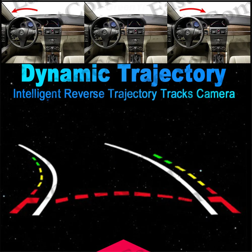 1080P рыбий глаз траектории треков камера заднего вида для Opel Astra H J Corsa D Meriva A Vectra C Zafira B FIAT Grande Insignia