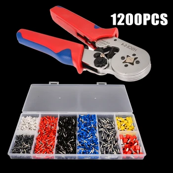 

1200pcs 0.5-10.0mm2 Ferrule Crimper Terminals Kit + Self Adjusting Crimper Crimping Tool with Box