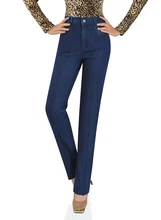 New Winter Ms Tall Waist Fertilizer Plus-size Mom Jeans Pants Cowboy Pants