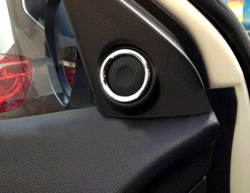 Us 8 22 16 Off Abs Chrome Interior High Stereo Speaker Frame Cover Trim 2pcs For Mitsubishi Outlander Sport Asx 2013 2014 2015 Car Styling In