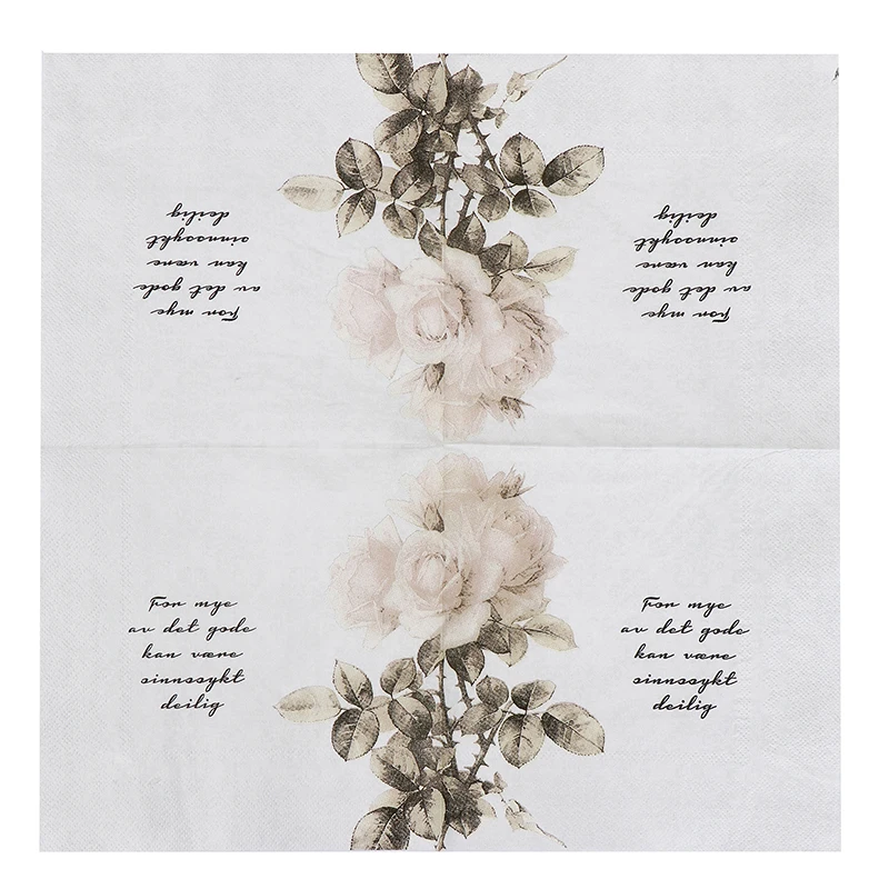 

Decoupage wedding servilletas table napkins paper elegant tissue white black flower rose birthday party beautiful decor 20 3-pl