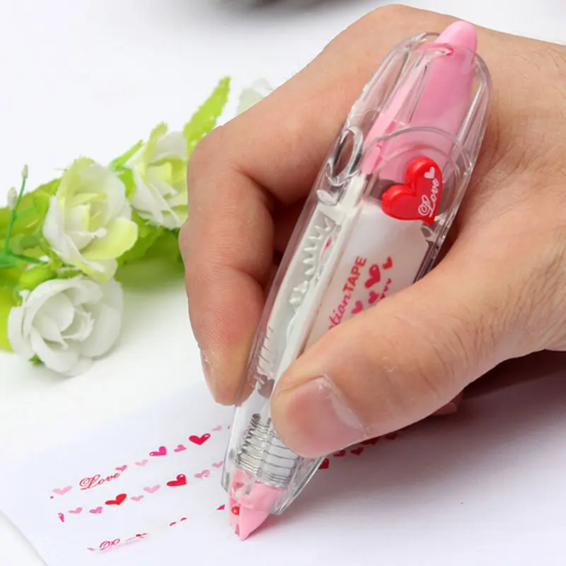 

1pcs Portable Push Correction Tape Kawaii Decorative Student School Stationery Corrections Supplies Color Randomly