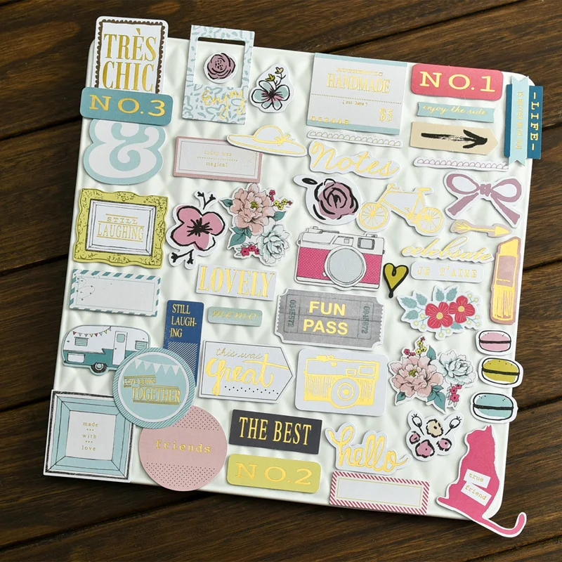 

KSCRAFT 40pc Travel Recorder Cardstock Die Cuts for Scrapbooking Happy Planner/Card Making/Journaling Project