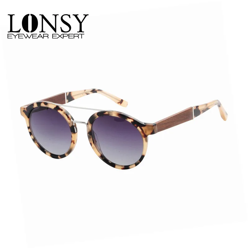 

LONSY 2018 Vintage Acetate Wood Sunglasses Sunglasses UV400 Polarized For Men Women High Quality Retro Sun Glasses Ladies LS6013