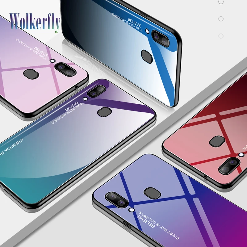 

Gradient Glass Case For Samsung Galaxy A10 A20 e A30 A40 A50 A60 A70 M10 M20 M30 M40 A9 A7 A8 A6 2018 S8 S9 S10 Plus S10e Note 9