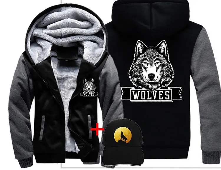 Veste loup WOLF DREAM для мужчин wo для мужчин теплое толстое пальто куртка зимняя теплая волк лидер sharp крутая уличная бархатная Толстовка Топ толстовки - Цвет: style 1