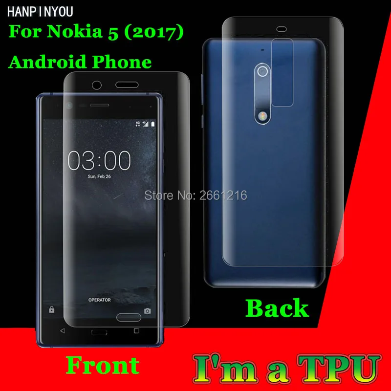 Для телефона Nokia 5 (2017) Android 2 шт. = передняя + задняя тонкая полное покрытие от края