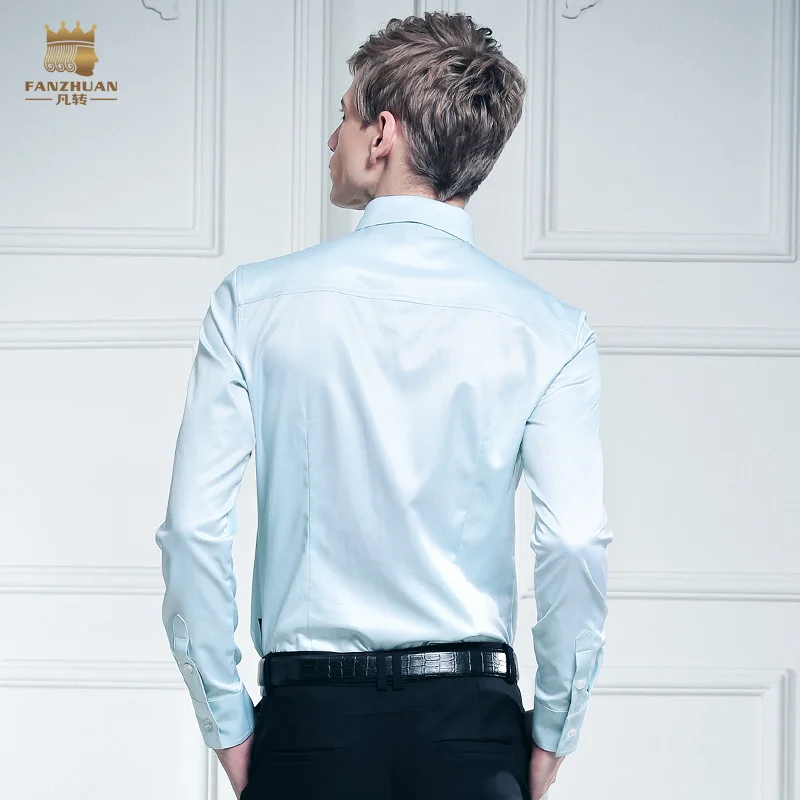 Fanzhuan,, новинка, Мужская Летняя Повседневная модная мужская рубашка с цветочным принтом, мужская рубашка с длинными рукавами, Корейская распродажа 612003
