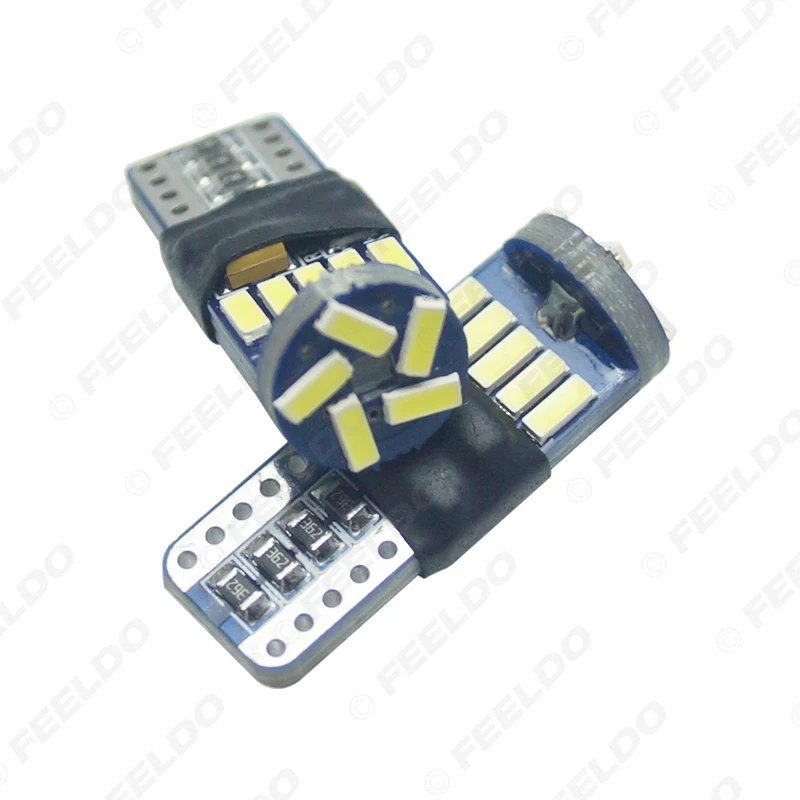FEELDO 2шт DC12V ~ 16В 6000 6500K белый 15SMD 4014 T10 клиновидный объектив СВЕТОДИОДНЫЙ светильник
