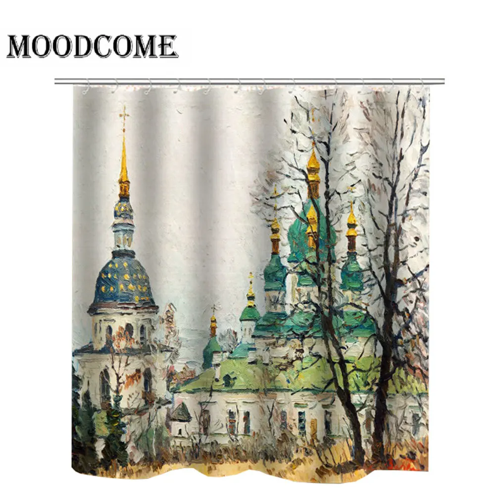 Dome Mosque Shower Curtain Islamic Muslim Bath Curtain douchegordijn 3d