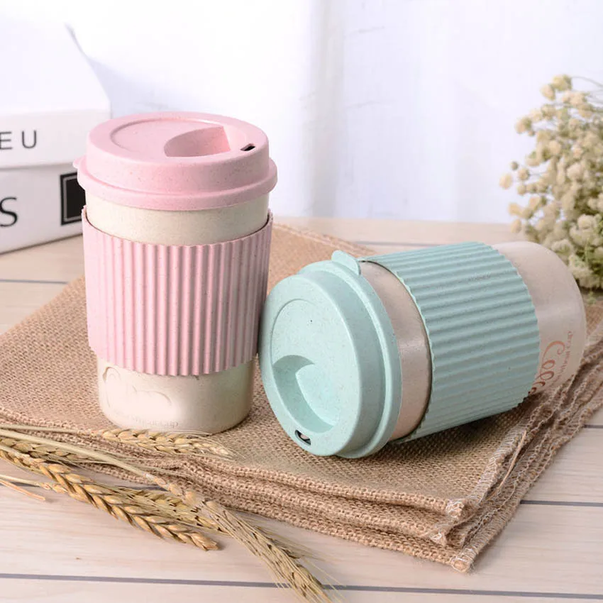 350/450/550ml Easy to Go Travel Coffee Mug Wheat Stalk Tea Mug Coffee