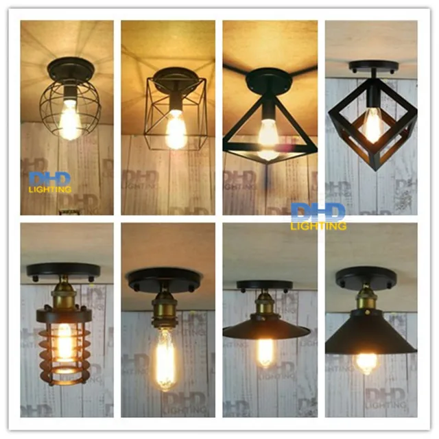 Retro Indoor Lighting Vintage Led Lights 8 Kinds Iron Cage Lampshade Retro Indoor Lighting Vintage Led Lights 8 Kinds Iron Cage Lampshade Ceiling Light Warehouse Style
