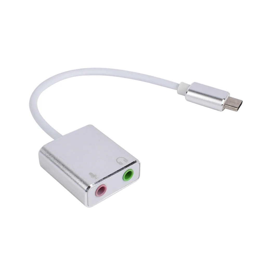 

For Macbook Pro Air ThundeaL 7.1 External Type C USB Sound Card 3.5mm Audio Jack Headphone Mic Adapter HIFI USB C Sound Card