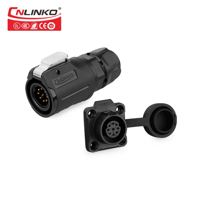 

UL CUL approved 110V DC power electrical industrial plug pin adapter with socket waterproof electric 9 pin cable connector