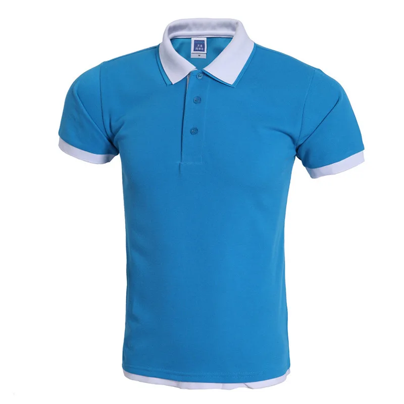 Крутая футболка-поло для мужчин, поло Homme, фирменный дизайн, двойной воротник, сплошной цвет, рубашки поло, Летний стиль, короткий рукав, мужские Поло, s, 3xl - Цвет: Blue