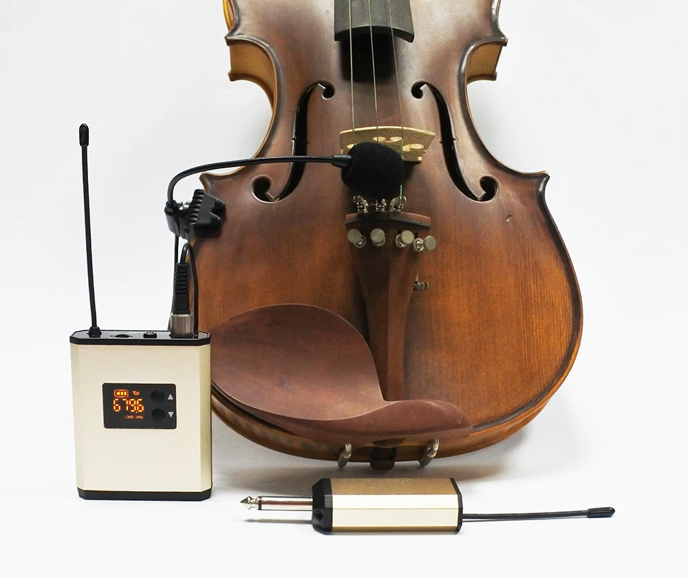 acoustic violin fiddle UHF portable recharge bodypack transmitter
