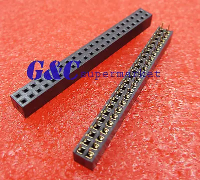10PCS 2.54mm 2X22 Pin Double Row Female Straight Header Pitch Socket Pin Strip