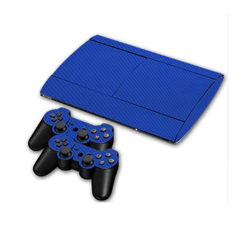 Виниловая наклейка наклейки для PS3 Slim 4000 консоль скины с 2 шт наклейки на регулятор для PS3 Джойстик Gampad скины - Цвет: Blue