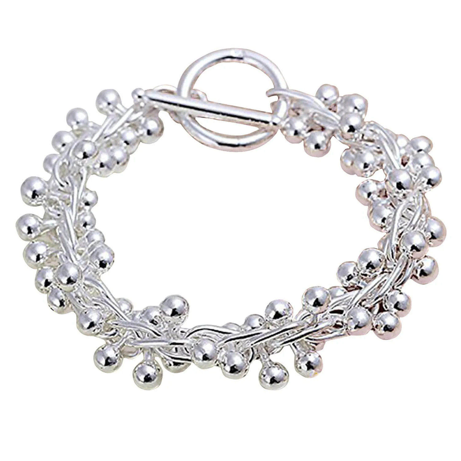 Beautiful Lady font b Jewelry b font solid silver Plated Crystal bracelet