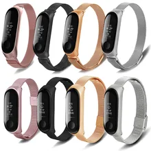 Для Xiaomi mi ремешок 3 ремешок из нержавеющей стали браслет mi lanese наручные mi band 3 металлический ремешок WITBON