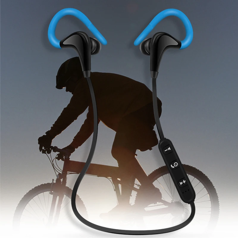 Беспроводные Bluetooth наушники спортивные свободные руки с крючком красная