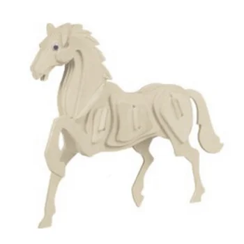 

ABWE Best Sale Child Assembly 3D Wooden Horse Educational Toy Woodcraft Construction Kit