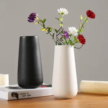 

Classic White black Ceramic Vase Chinese Arts Crafts Decor Contracted Porcelain Flower Vase Creative Gift Household Decoration