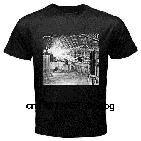

2018 Newest Nikola Tesla Coil Laboratory Design 100% Cotton Short Sleeve Tees Summer Popular T Shirt