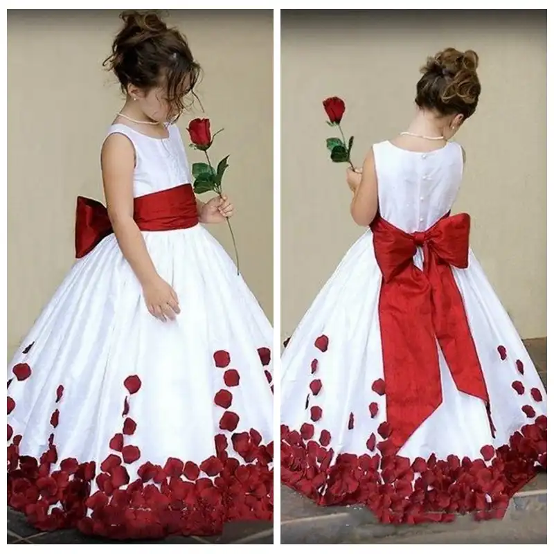 white flower girl dress plus size