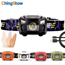 

LED headlamp USB Rechargeable Headlamps Waterproof Induction Headlight,USB Cable Included Red Light 7 Modes, Running Jogging