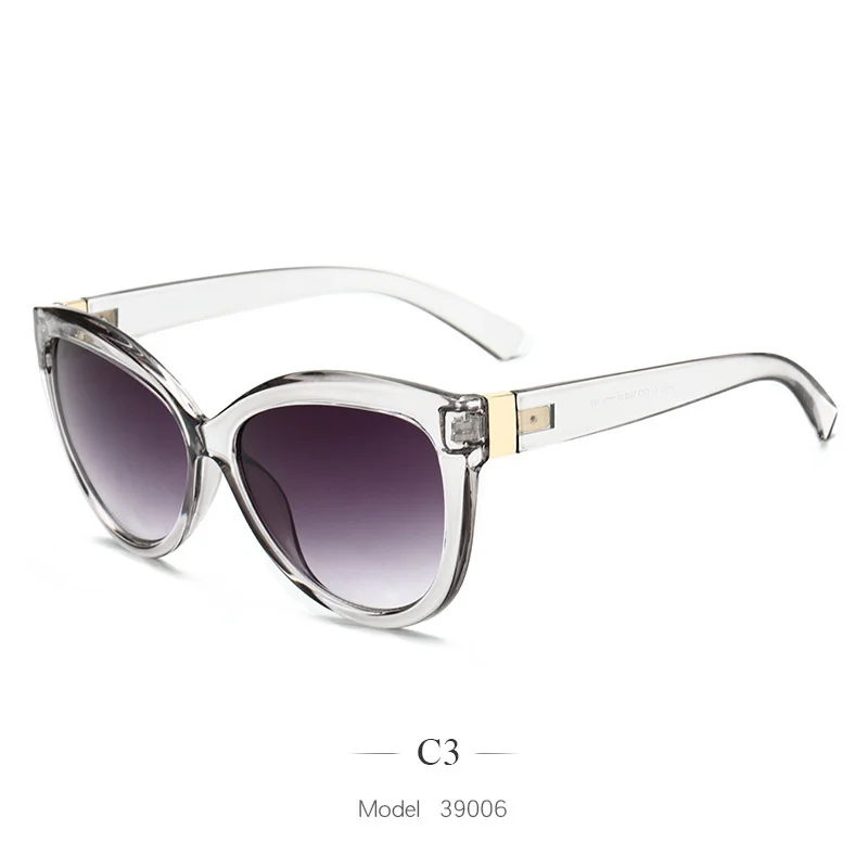YOOSKE, новинка, негабаритные солнцезащитные очки для женщин, роскошные брендовые Винтажные Солнцезащитные очки, женские трендовые очки с большой оправой, кошачьи очки UV400 - Цвет линз: C3
