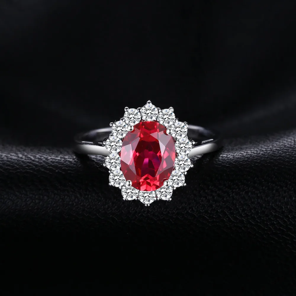 Jewelrypalace Принцесса Диана Уильям Кейт Миддлтон 3.2ct создан красный рубин Обручение 925 Серебряное кольцо для Для женщин под
